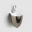 Clou Flush 6 fontein met kraangat plug en bekersifon platina wit keramiek B27xH28xD31.5cm SW9367