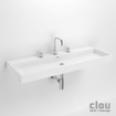 Clou Wash Me Lavabo 110x8x42cm avec 7 trous pour robinetterie perçables montage murale ou à poser mineral marmer blanc SW9253