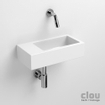 Clou Flush 3 Lave mains sans trou pour robinetterie avec bonde gauche céramique Blanc L36xH9xP18cm SW9331
