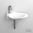 Clou First Vasque lave mains 38.8x8x24.6cm avec trou perçable et bonde gauche cristalplant blanc SW9277