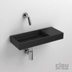 Clou Mini Wash Me Lave-main sans trou pour robinetterie avec bonde droite 45x6x19cm céramique noir mat SW9314