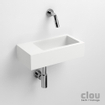 Clou Flush 3 fontein 36x18x9cm kraangat links aluite Wit mat SW9365
