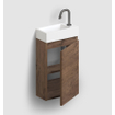 Clou InBe Meuble de lavabo pour toilettes - 36x55x18cm - droite - chêne foncé SW1209482