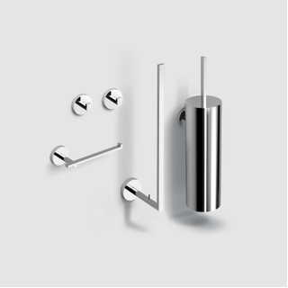 Clou Flat Toilet Accessoireset - 4-delig - chroom