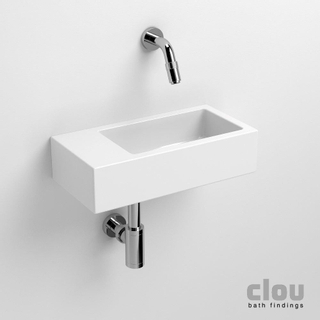 Clou Flush 3 fontein zonder kraangat met plug links wit keramiek B36xH9xD18cm TWEEDEKANS