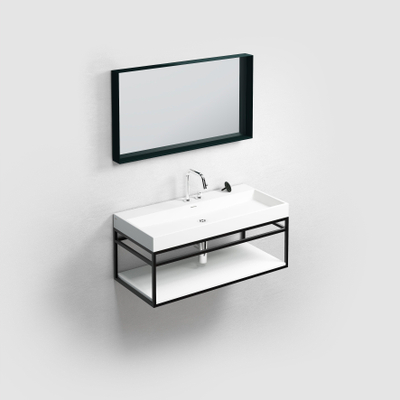 Clou Look at Me miroir – rectangle – 90 x 50 cm – sans éclairage – Noir mat
