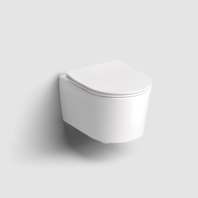 Clou InBe hangtoilet – compact – spoelrandloos – 36,5 x 48 cm – met softclose zitting – mat wit