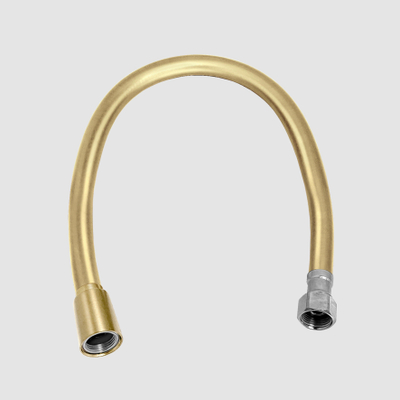 Clou Flexible de raccordement 40cm PVC 2x filetage intérieur 3/8" or brossé PVD
