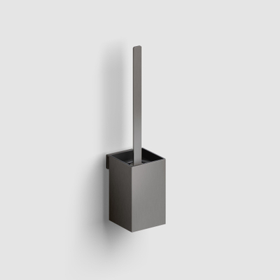 Clou Fold toiletborstelgarnituur - 35.5cm hoog - wandmodel - PVD - geborsteld gunmetal (antraciet)