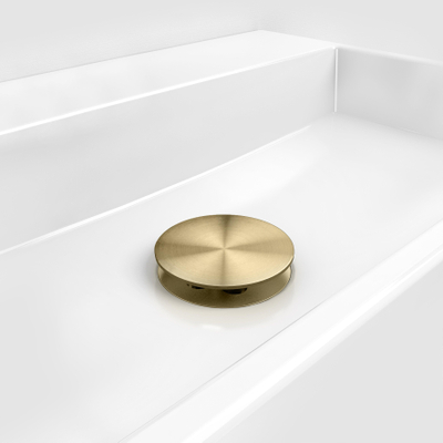 Clou Mini Wash Me plug met afdekkap goud geborsteld PVD