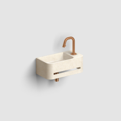 Clou InBe 9 fontein 43cm met handdoekhouder beige microrazzo