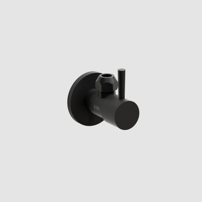 Clou InBe design robinet d'arrêt d'angle type 1 rond noir mat