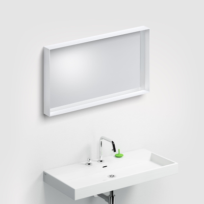 Clou Look at Me miroir – rectangle – 90 x 50 cm – sans éclairage – Blanc mat