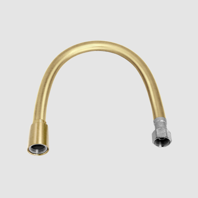 Clou Flexible de raccordement 30cm pvc 2x filetage intérieur 3/8" or brossé PVD