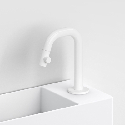 Clou Kaldur robinet de lave-mains 2x15.9cm bec court droit Blanc mat