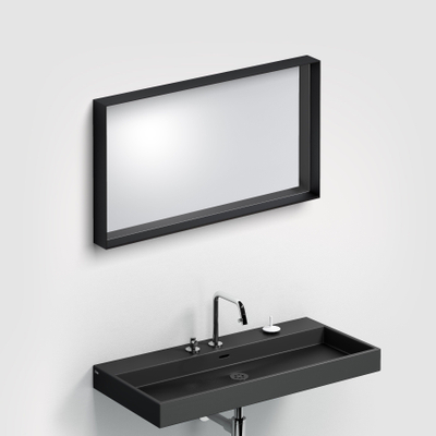 Clou Look at Me miroir – rectangle – 90 x 50 cm – sans éclairage – Noir mat