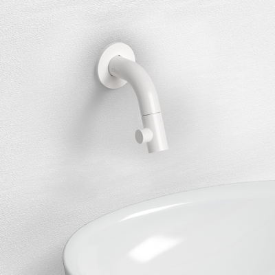 Clou Kaldur robinet de lavabo 2x6.8cm bec court montage murale blanc mat