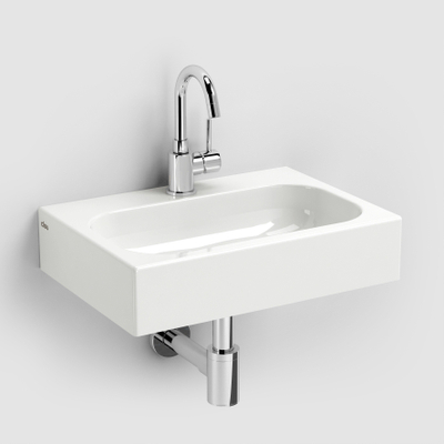 Clou Mini Match Me Lave-mains 45x32x10cm avec trou de robinet perçable marbre minéral Blanc