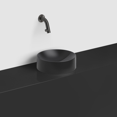 Clou Vale lavabos fontaines en céramique vasque ronde Noir mat