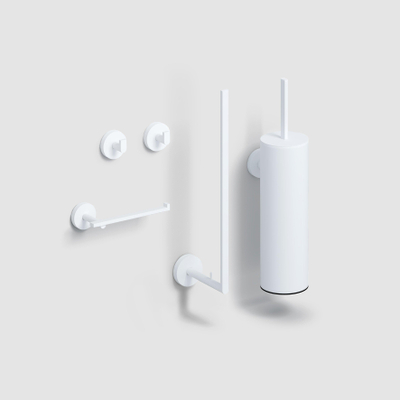 Clou Flat ensemble d'accessoires pour toilettes blanc mat