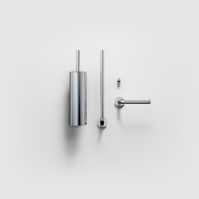 Clou InBe Ensemble porte-balai de toilettes 8x35.7cm montage mural chrome
