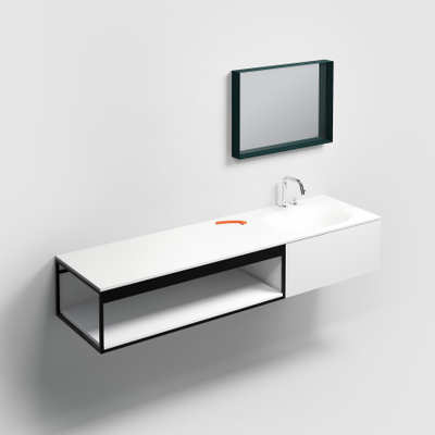 Clou Frame tablette 106.8x50.3cm encastrable Aluite blanc