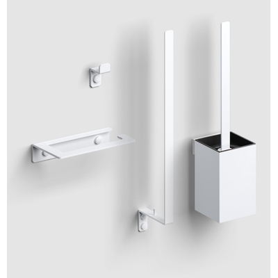 Clou Fold toilet accessoireset mat wit