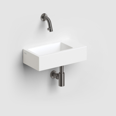 Clou Flush 3 Lave-mains 36x18x9cm sans trou de robinet droite céramique blanc mat