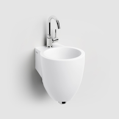 Clou Flush 6 lave-mains 27x28cm pré-percé trou de robinet aluite Blanc mat