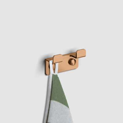 Clou Fold double patère bronze brossé PVD