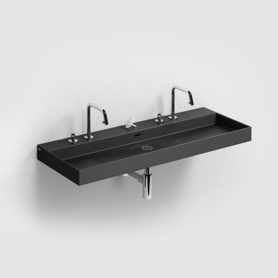Clou Wash me nouveau lavabo 110cm sans prise céramique noire mate