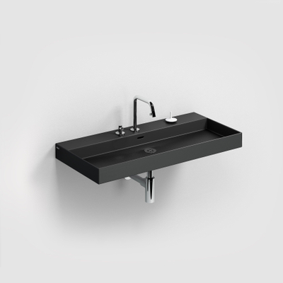 Clou Wash Me lavabo 90x42x8cm sans bonde Céramique Noir mat