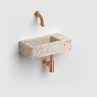 Clou Mini Suk siphon de lavabo bronze brossé PVD pour petits lavabos