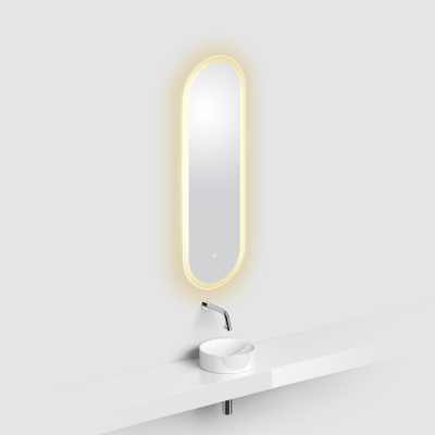 Clou Look at Me miroir 90x28cm éclairage à LED Ovale bord satiné Verre