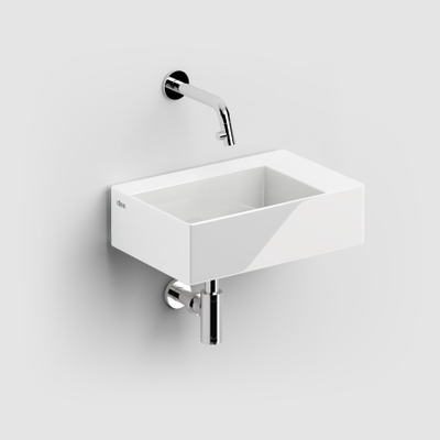 Clou Flush Lave-main 35.5x24.5cm sans trou de robinet céramique blanc brillant