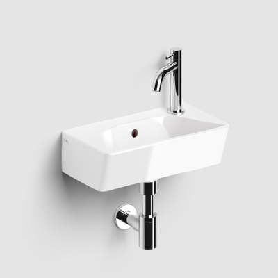 Clou InBe Ensemble de fontaine - 40,5x22,5x11 cm - avec robinet - avec bonde - avec siphon - céramique blanche - chrome