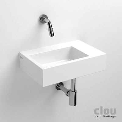 Clou flush 2 lave-mains sans trou de robinet avec bouchon blanc céramique b36xh9xd24.5cm d'occasion