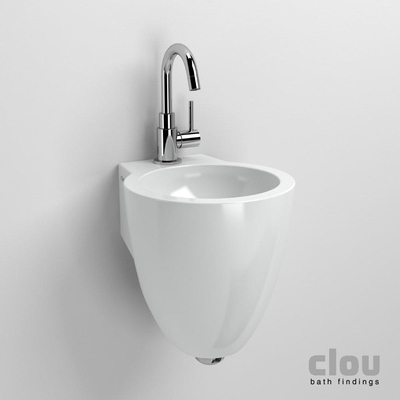 Clou Flush 6 Lave-main 27x28cm avec trou pour robinetterie céramique Blanc Fin de Série