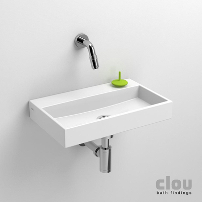 Clou Mini Wash Me lave-mains sans trou de robinet et bonde blanc céramique B38xH6xD24cm DESTOCKAGE