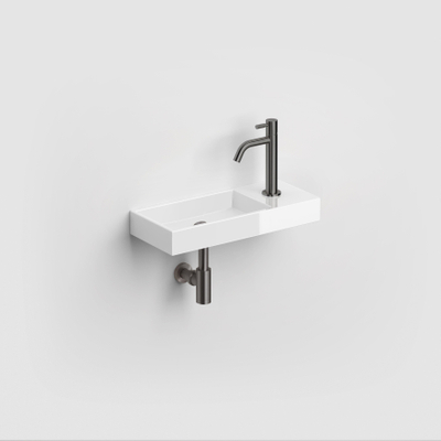 Clou Wash Me ensemble de lave-mains 45x19cm trou de robinet avec robinet de lave-mains et siphon design à droite Céramique Blanc