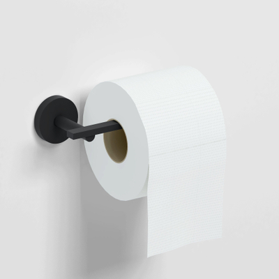 Clou Flat toiletrolhouder 16.5x4.8cm zonder klep Zwart mat