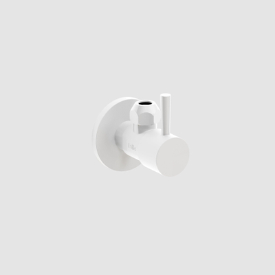 Clou InBe design robinet d'arrêt d'angle type 1 rond Blanc mat
