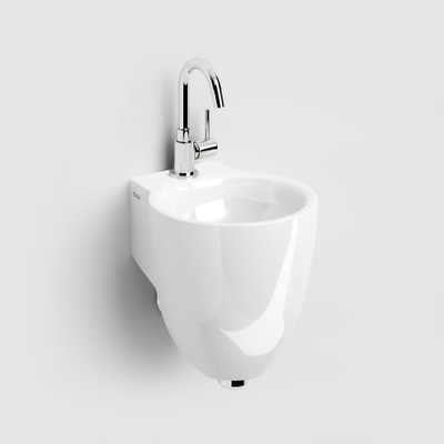 Clou FLush 6 Lavabo avec trou pour robinetterie bonde et siphon céramique 28x27x31.5cm Blanc