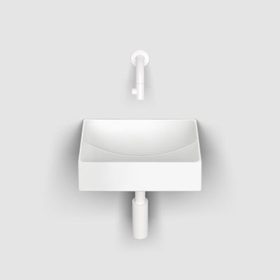 Clou Vale lave-mains en céramique lave-mains 28x19x7cm sans trou de robinetterie Blanc mat