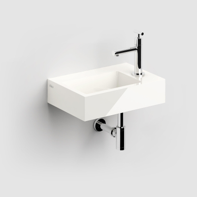 Clou Flush 2 fontein 36x9x24.5cm voorbewerkt kraangat mineraalsteen Wit- licht beschadigd- OUTLETSTORE