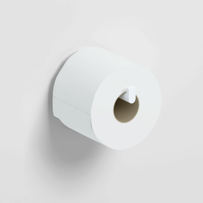 Clou Flat toiletrolhouder recht zonder klep mat wit SHOWROOMMODEL