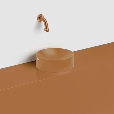 Clou Vale lave-mains 22cm céramique rond sans plage de robinetterie sable italien mat