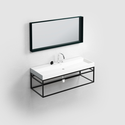 Clou Look at Me miroir – rectangle – 110 x 50 cm – sans éclairage – Noir mat