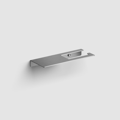 Clou Fold porte-rouleau de toilette sans couvercle avec tablette acier inoxydable brossé.