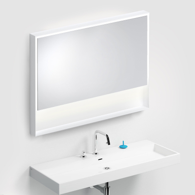 Clou Look at Me miroir – rectangle – 110 x 80 cm – LED indirecte tout autour – Blanc mat